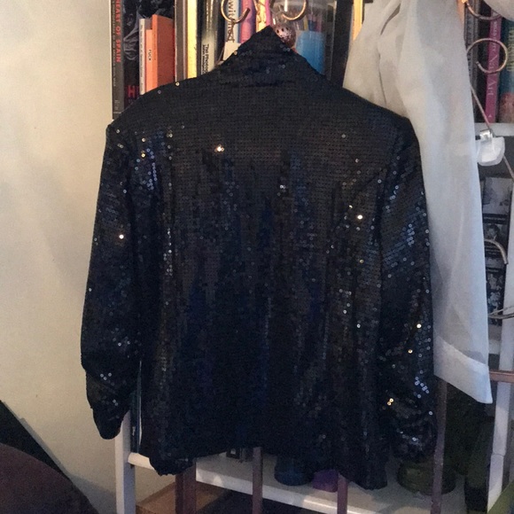 Black sequined Dress Barn evening blazer - Picture 2 of 4